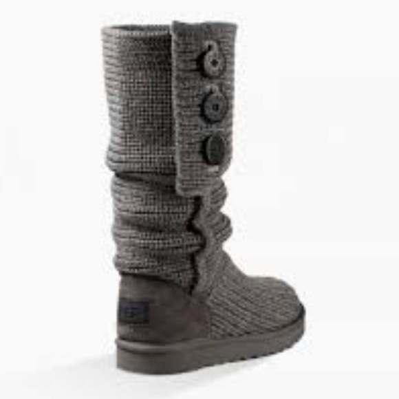UGG⚡️Auth Light Grey Classic Cardy Knit Boots_6 - Picture 2 of 12